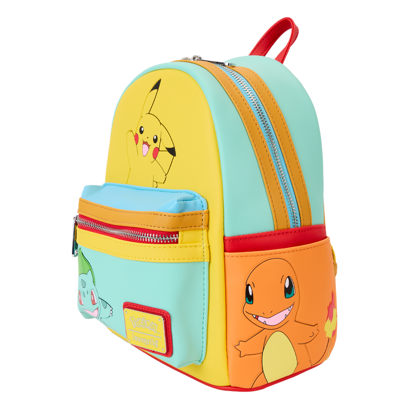 Loungefly Pokémon Color Block Starters Mini Backpack