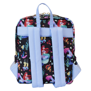 Loungefly The Little Mermaid 35th Anniversary Life is the Bubbles All-Over Print Nylon Square Mini Backpack