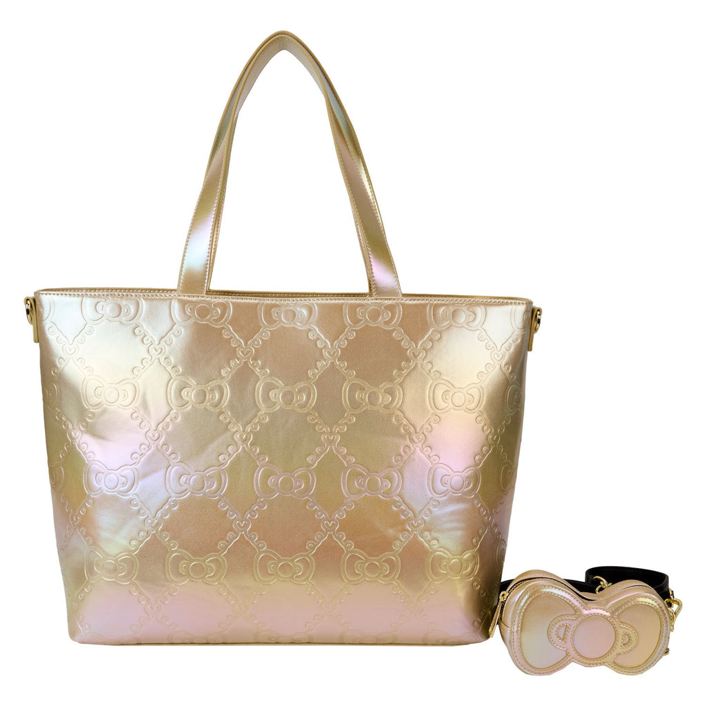 LOUNGEFLY SANRIO 50TH ANNIVERSARY GOLD TOTE BAG