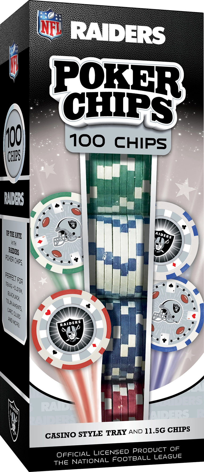 Las Vegas Raiders NFL Poker Chips 100pc
