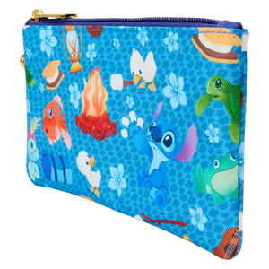 Stitch Camping Cuties All-Over Print Nylon Zipper Pouch Wristlet