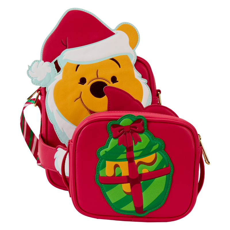 Loungefly Winnie The Pooh Santa Winnie & Piglet Crossbuddies Cosplay Crossbody Bag With Coin Bag