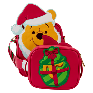 Loungefly Winnie The Pooh Santa Winnie & Piglet Crossbuddies Cosplay Crossbody Bag With Coin Bag