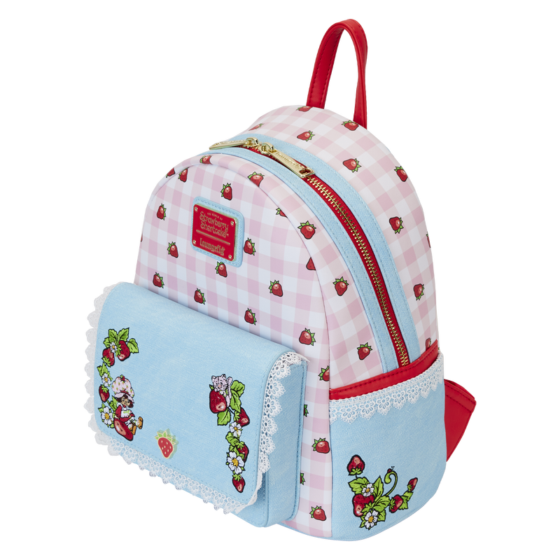 Loungefly Strawberry Shortcake Denim Pocket Mini Backpack
