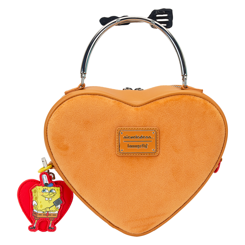 SpongeBob SquarePants Krabby Patty Plush Heart Figural Crossbody Bag