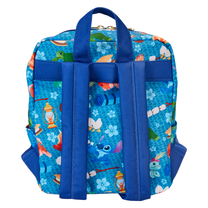 Stitch Camping Cuties All-Over Print Nylon Square Mini Backpack