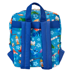 Stitch Camping Cuties All-Over Print Nylon Square Mini Backpack