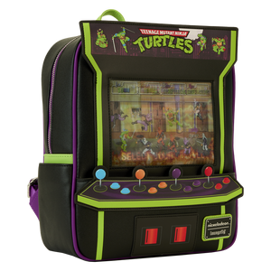 Loungefly Teenage Mutant Ninja Turtles 40th Anniversary Vintage Arcade Lenticular Glow Mini Backpack