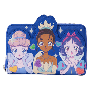 Loungefly Disney Princess Manga Style Zip Around Wallet