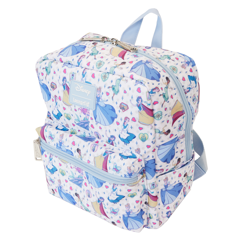 Loungefly Disney Princess Manga Style All-Over Print Nylon Square Mini Backpack