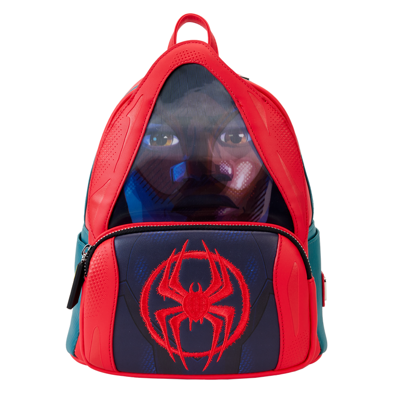 Loungefly Spider-Verse Miles Morales Hoodie Cosplay Lenticular Mini Backpack