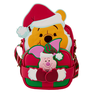 Loungefly Winnie The Pooh Santa Winnie & Piglet Crossbuddies Cosplay Crossbody Bag With Coin Bag