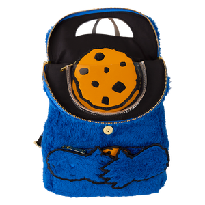 Loungefly Sesame Street Cookie Monster Plush Cosplay Mini Backpack With Coin Bag