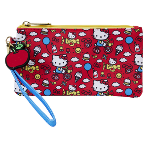 Loungefly HELLO KITTY 50TH ANNIVERSARY CLASSIC AOP NYLON POUCH WRISTLET