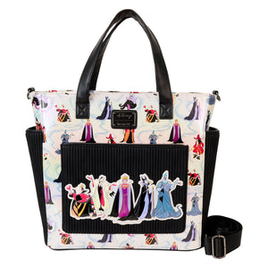 LOUNGEFLY DISNEY VILLAINS AOP CONVERTIBLE BACKPACK & TOTE