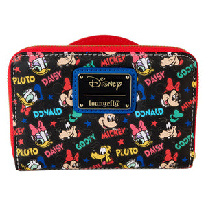 LOUNGEFLY DISNEY MICKEY AND FRIENDS CLASSIC ZIP AROUND WALLET