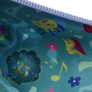 Loungefly The Little Mermaid 35th Anniversary Life is the Bubbles All-Over Print Nylon Zipper Pouch Wristlet