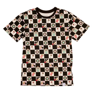 Loungefly DISNEY MICKEY AND MINNIE DATE NIGHT DINER CHECKERED UNISEX TEE
