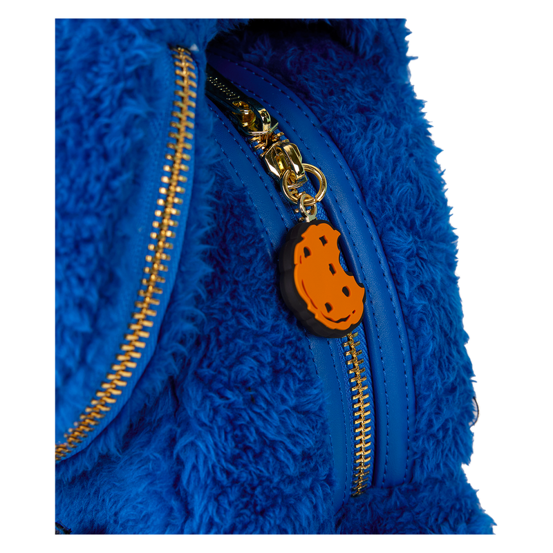 Loungefly Sesame Street Cookie Monster Plush Cosplay Mini Backpack With Coin Bag