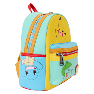 Loungefly Pokémon Color Block Starters Mini Backpack