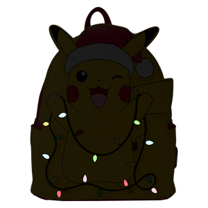 Loungefly Pokémon Santa Pikachu Christmas Lights Light Up Mini Backpack