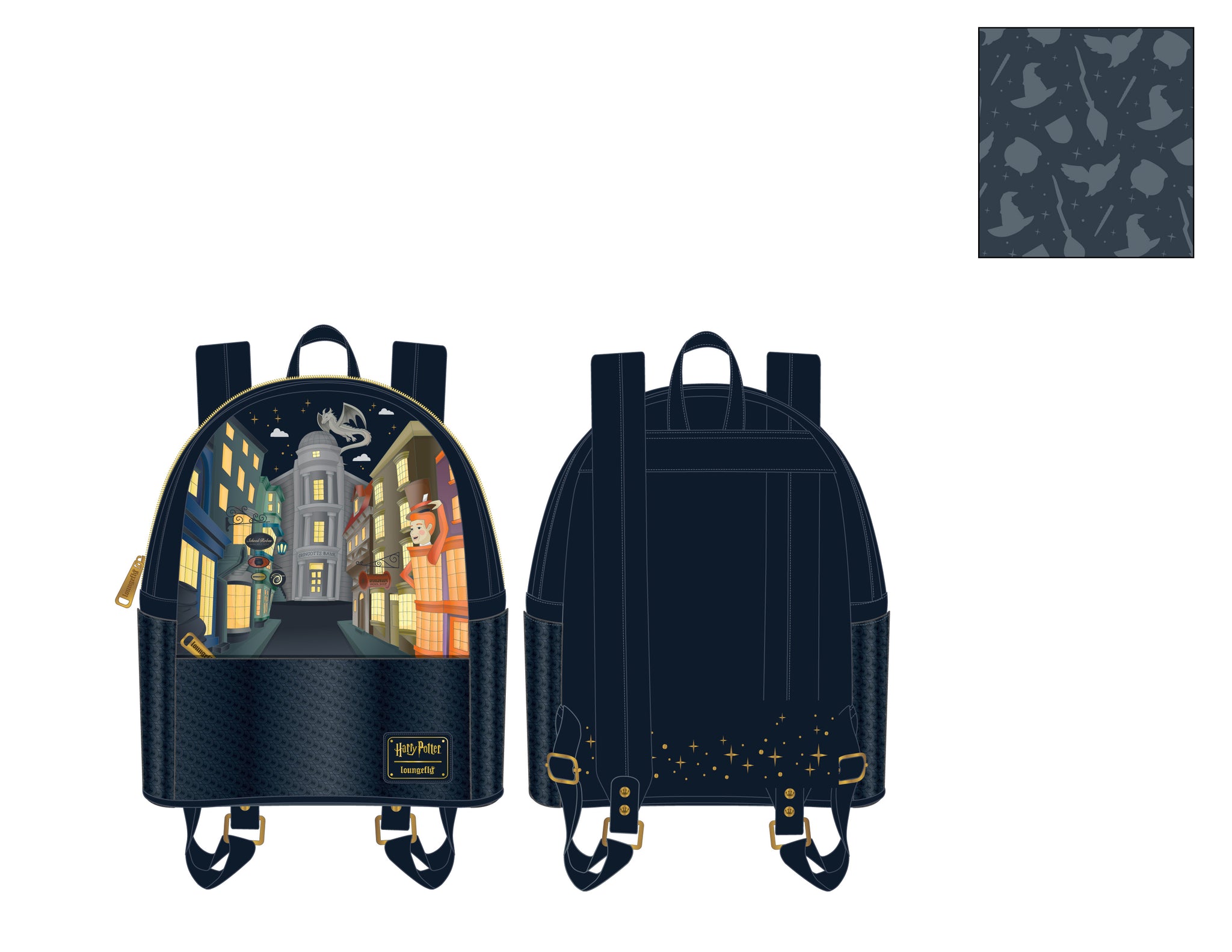 Mini Backpack Diagon Alley Loungefly Harry Potter - Boutique Harry Potter