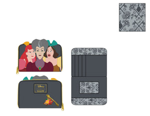 Loungefly Disney Villains scene evil stepmother and step sisters zip around wallet (November Catalog)