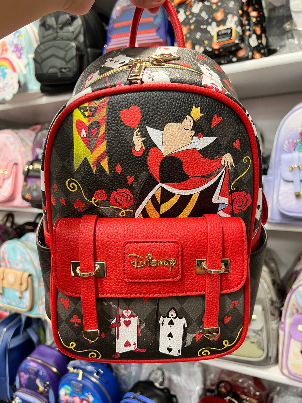 New Queen of Hearts Leather Mini Backpack