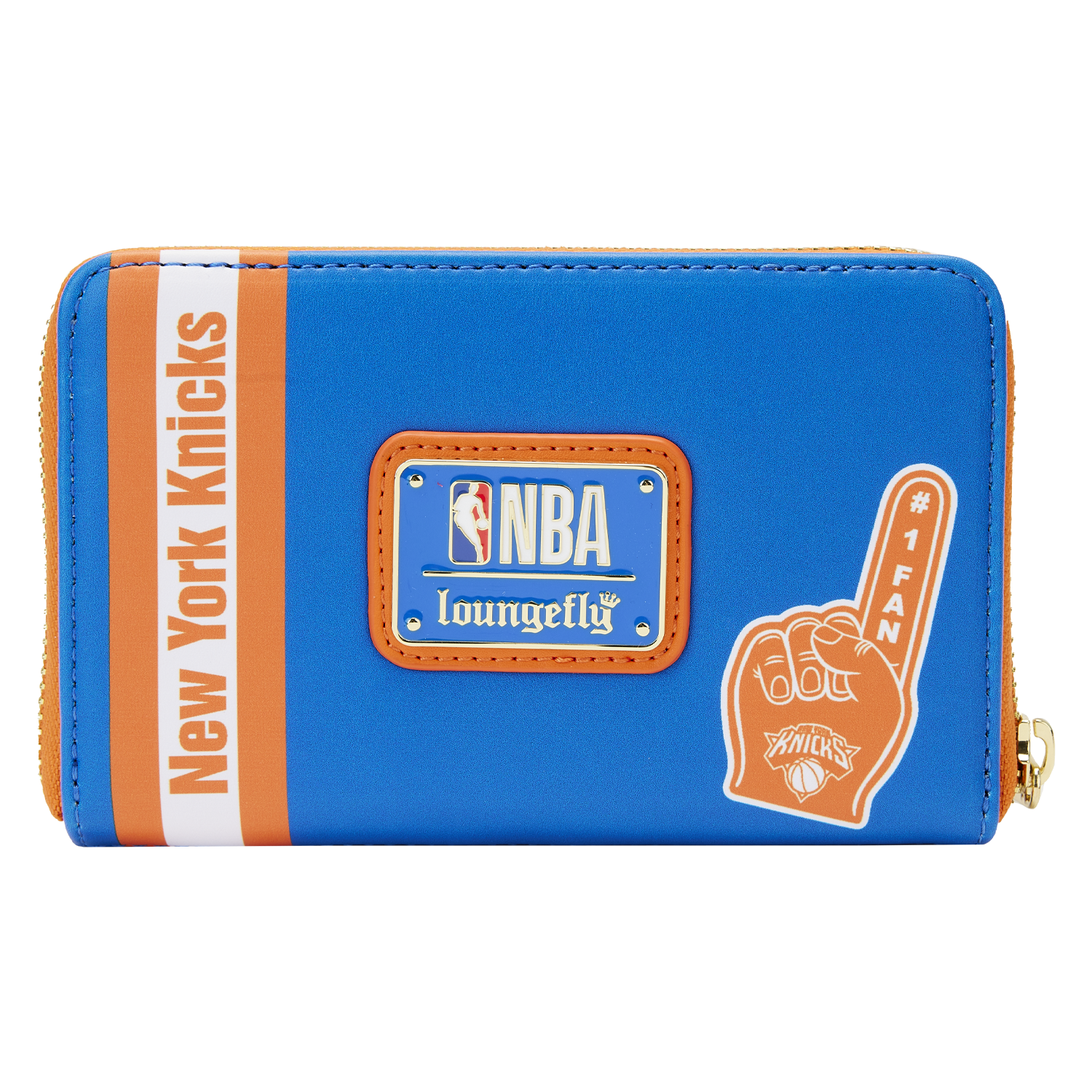 NBA NEW YORK KNICKS PATCH ICONS ZIP AROUND WALLET