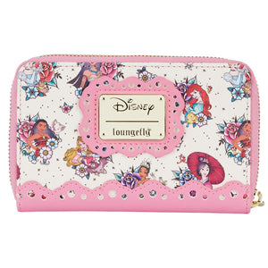 LF DISNEY PRINCESS TATTOO AOP ZIP AROUND WALLET