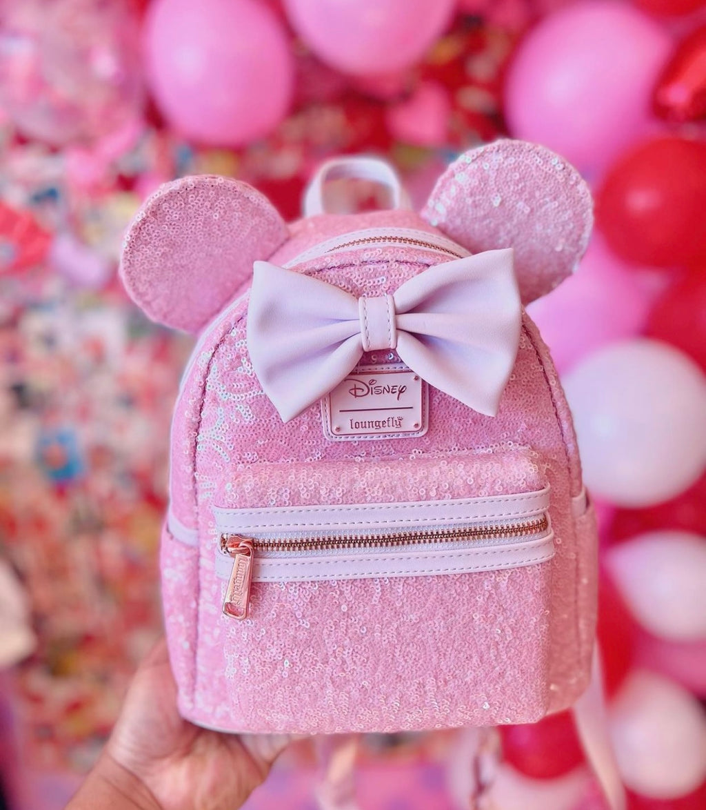 Awesome Collectibles Loungefly Exclusive- Disney Minnie Mouse Cotton Candy Sequin Backpack