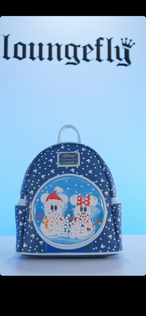 Loungefly Disney Minnie Mickey Snow Globe Mini Backpack (October Catalog)