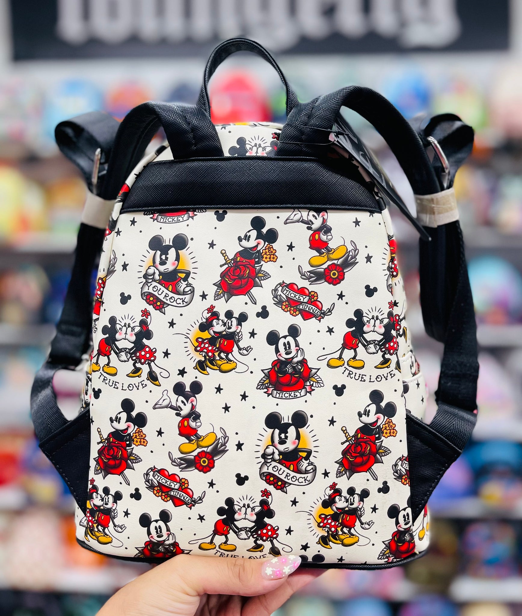 Loungefly Mickey and Minnie Tattoo mini Backpack